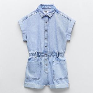 Zara Denim Jumpsuit Light Acid wash finish XS